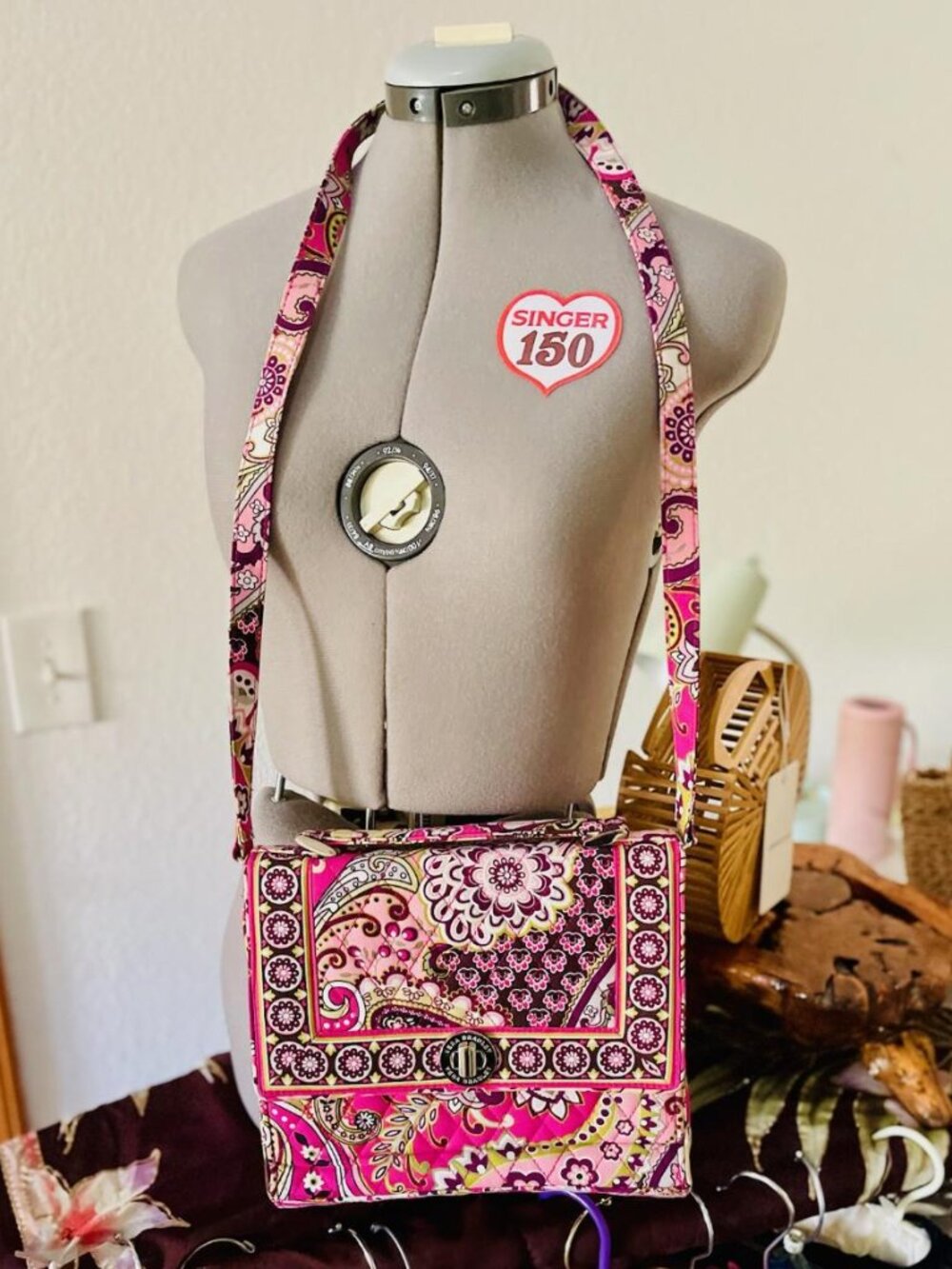 Vera Bradley Boho Bag-Berry Color-OS-CrossBody Bag